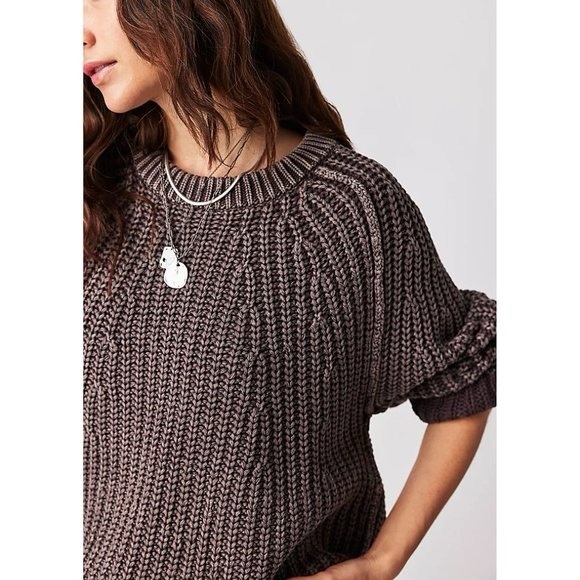 𝓯𝓹 Free People ~ Take Me Home Cotton Sweater in 🍒 Cherry - Picture 14 of 15